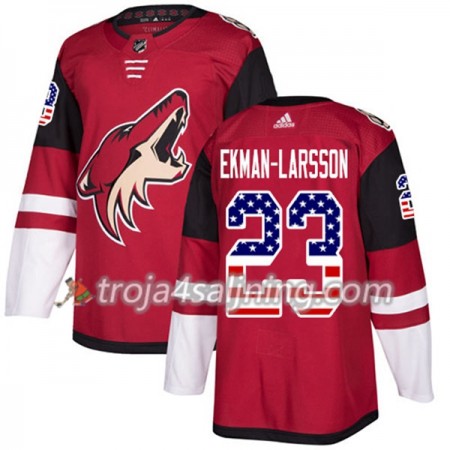 Arizona Coyotes tröja Oliver Ekman-Larsson 23 Röd USA Flag Fashion 2017-2018 Adidas Authentic - NHL Tröjor Herr